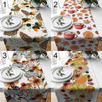 Fall Pine Cone Table Runner, Autumn Harvest Table Decor, Seasonal Party Table Decor, Thanksgiving Runners, Autumn Dry Leaves Table Runners