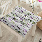 Botanical Chair Cushion, Green Leaves Chair Cushion with Ties, Garden Patio Square Chair Cushions, Square Green Leaf Chair Pads with Ties