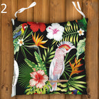 Tropical Chair Cushions, Parrot Seat Pads, Outdoor Patio Cushions, Leaf Print Chair Pads, Tropical Animals Seat Cushions