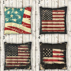 American Flag Chair Cushion With Ties, 4th July Patriotic Printed Seat Pads, Independence Day Chair Cushions, 4th July Tie-On Chair Pads