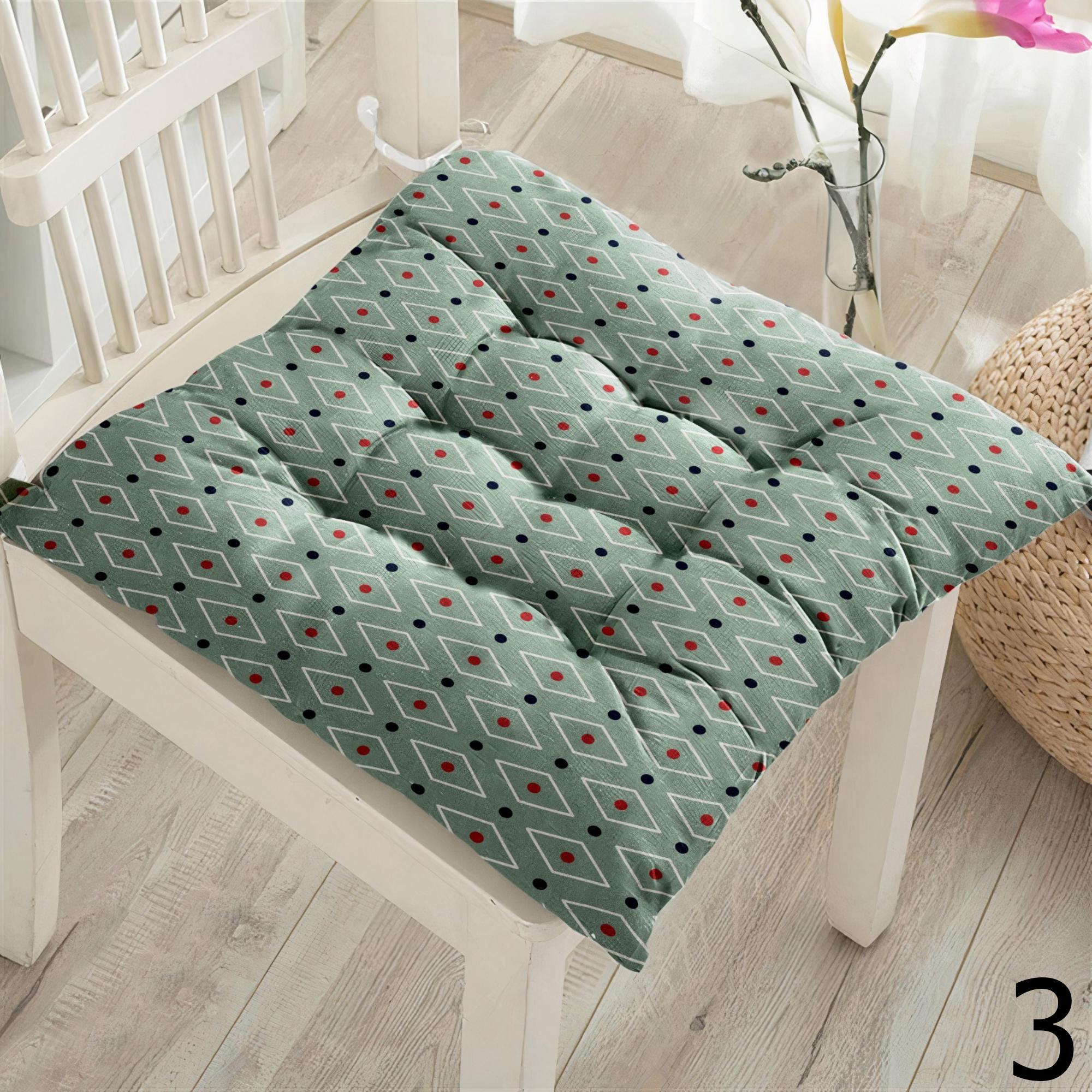 Abstract Square Chair Pad, Geometric Abstract Chair Cushion with Ties, Abstract Patio Chair Cushions, Colorful Geometric Abstract Chair Pads