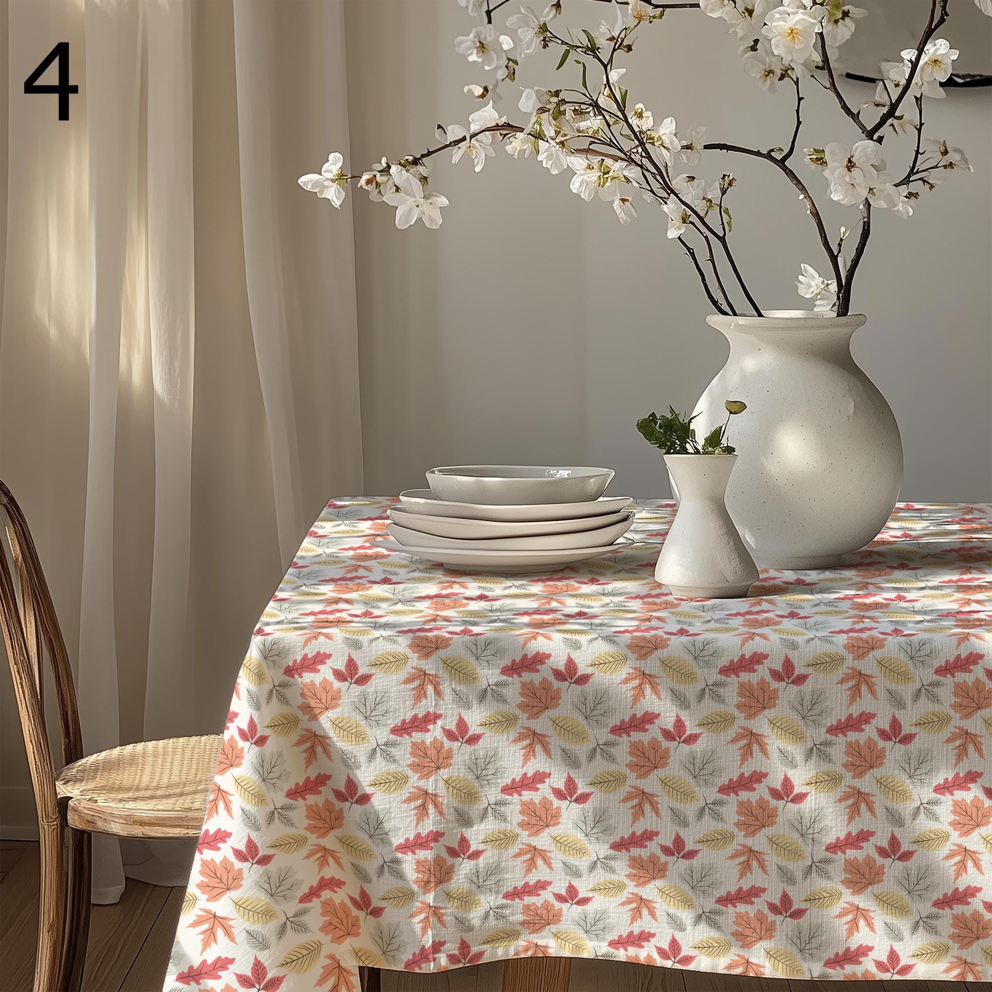Autumn Seasonal Table Decor, Fall Leaves Table Linens, Autumn Leaves Table Cover, Fall Dry Leaves Tablecloths, Fall Party Table Decor