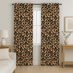Leopard Print Curtain, Leopard Pattern Window Panel, Wild Animal Curtain Panels, Modern Boho Curtain, Exotic Room Accent Panels
