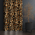 Leopard Print Curtain, Leopard Pattern Window Panel, Wild Animal Curtain Panels, Modern Boho Curtain, Exotic Room Accent Panels