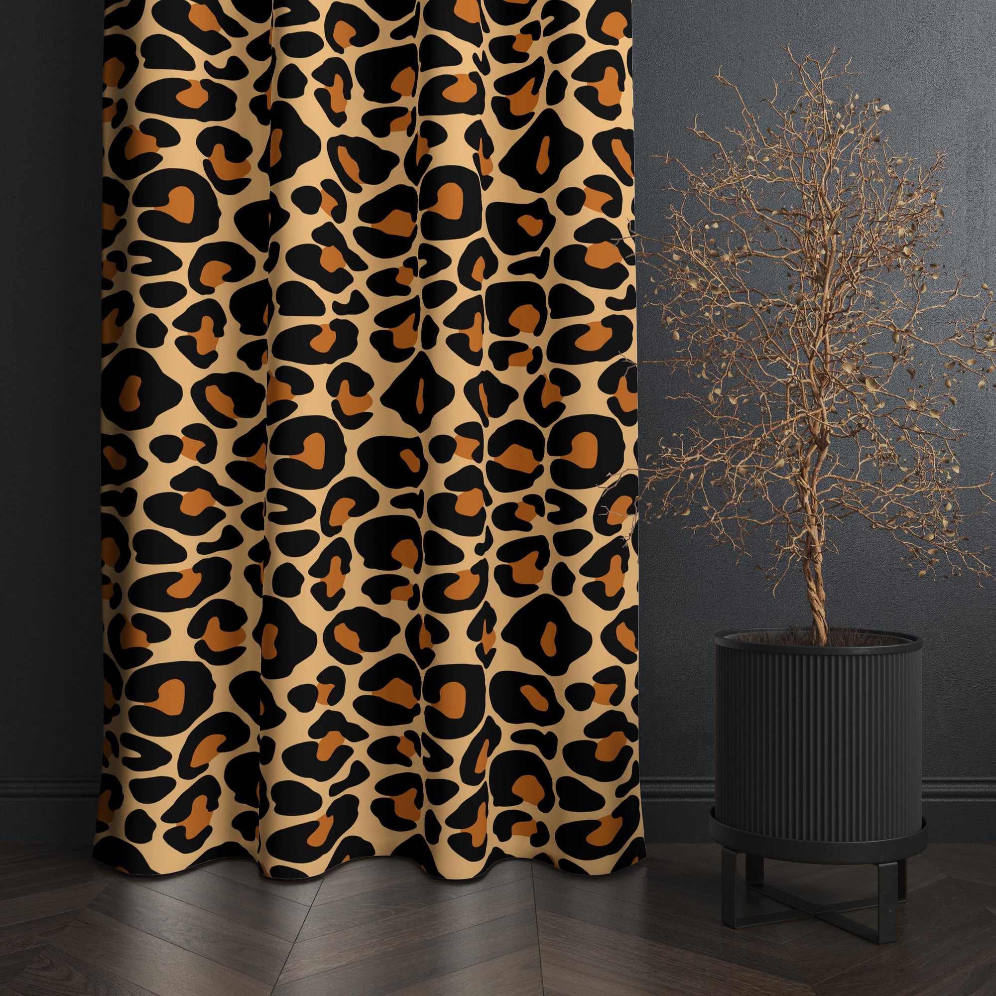Leopard Print Curtain, Leopard Pattern Window Panel, Wild Animal Curtain Panels, Modern Boho Curtain, Exotic Room Accent Panels