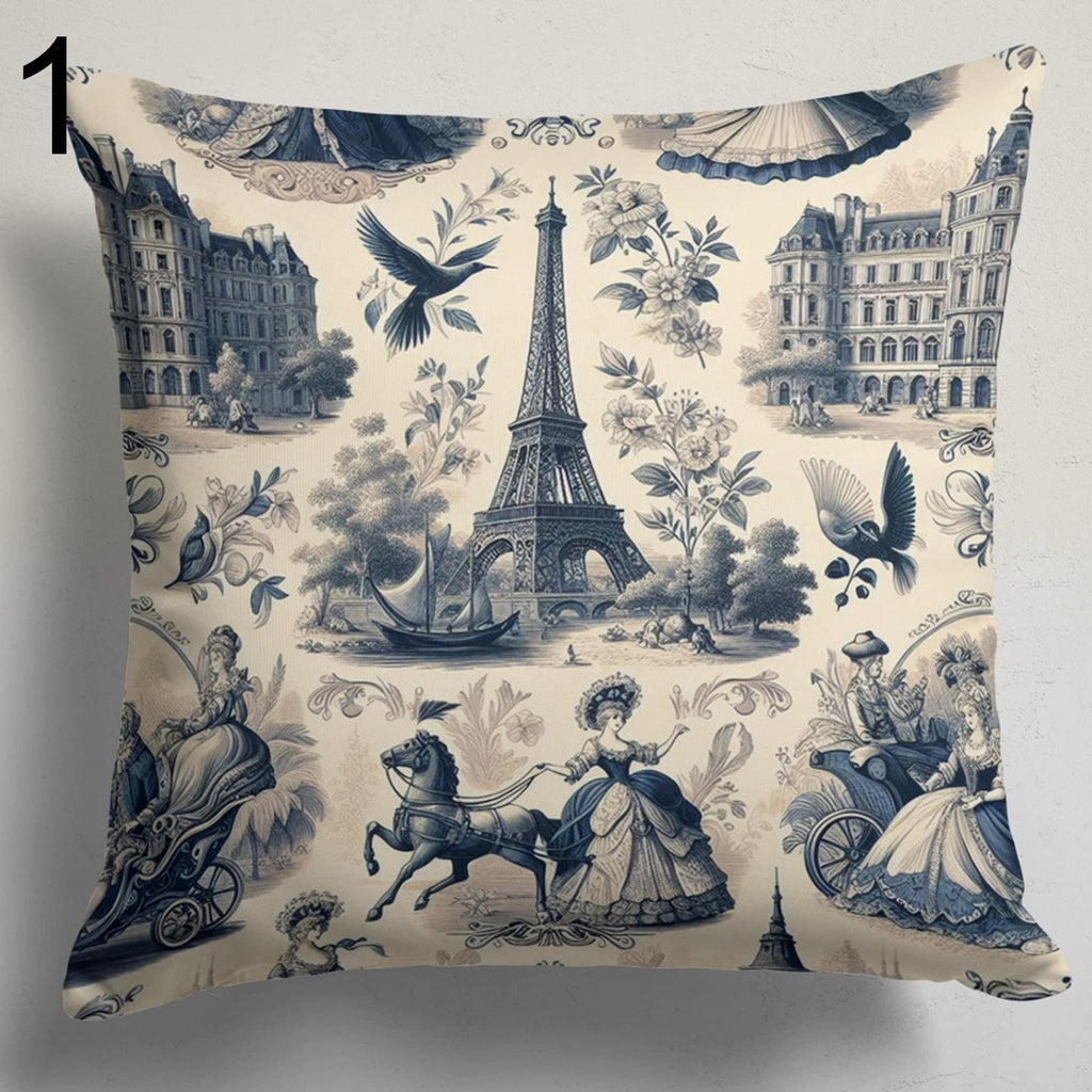 Vintage French Curtains, Toile de Jouy French Style Curtain panels, Vintage panels