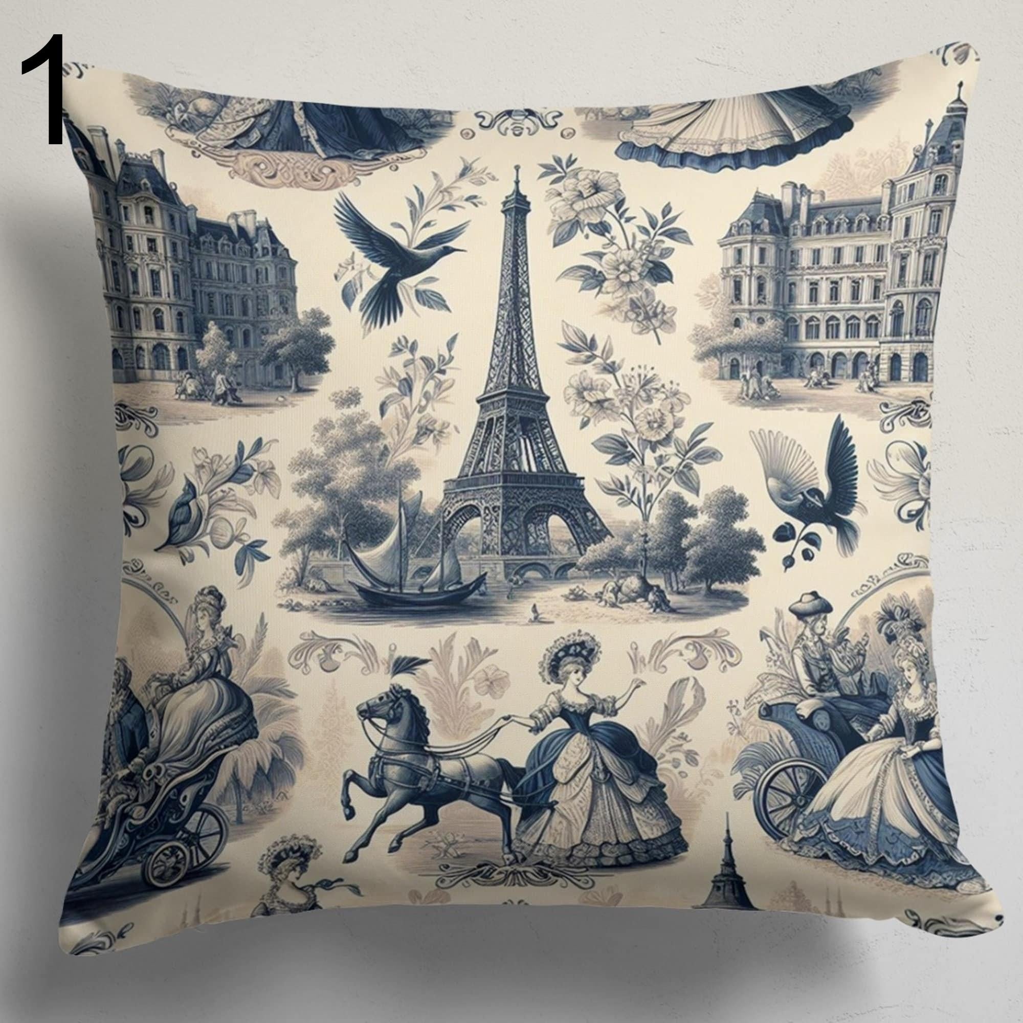 Vintage French Curtains, Toile de Jouy French Style Curtain panels, Vintage panels