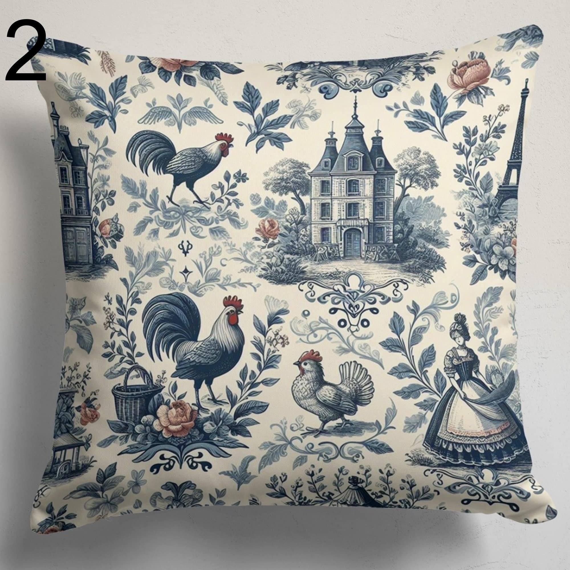 Vintage French Curtains, Toile de Jouy French Style Curtain panels, Vintage panels