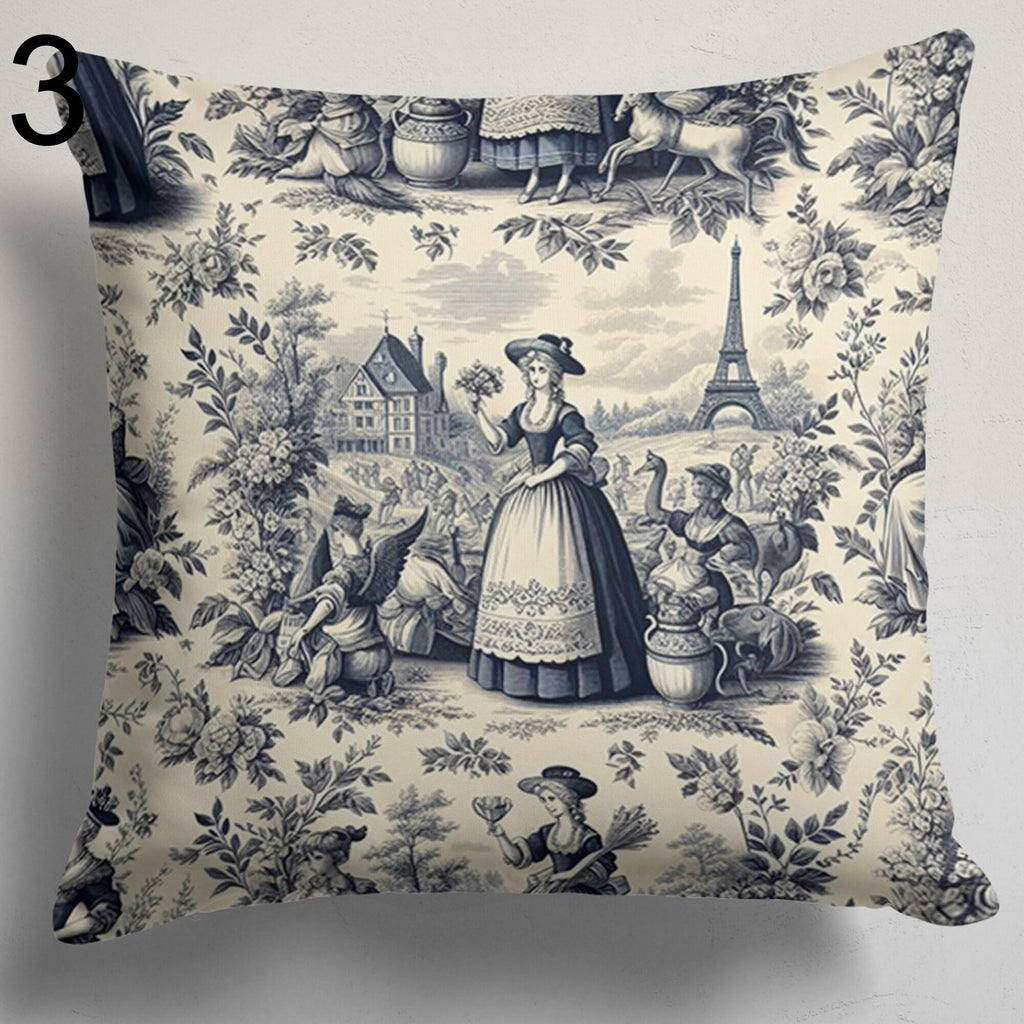 Vintage French Curtains, Toile de Jouy French Style Curtain panels, Vintage panels