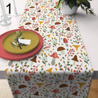 Autumn Mushroom Table Runner, Cozy Fall Table Decor, Floral Autumn Runner, Red Mushroom Table Decor, Fall Seasonal Runners