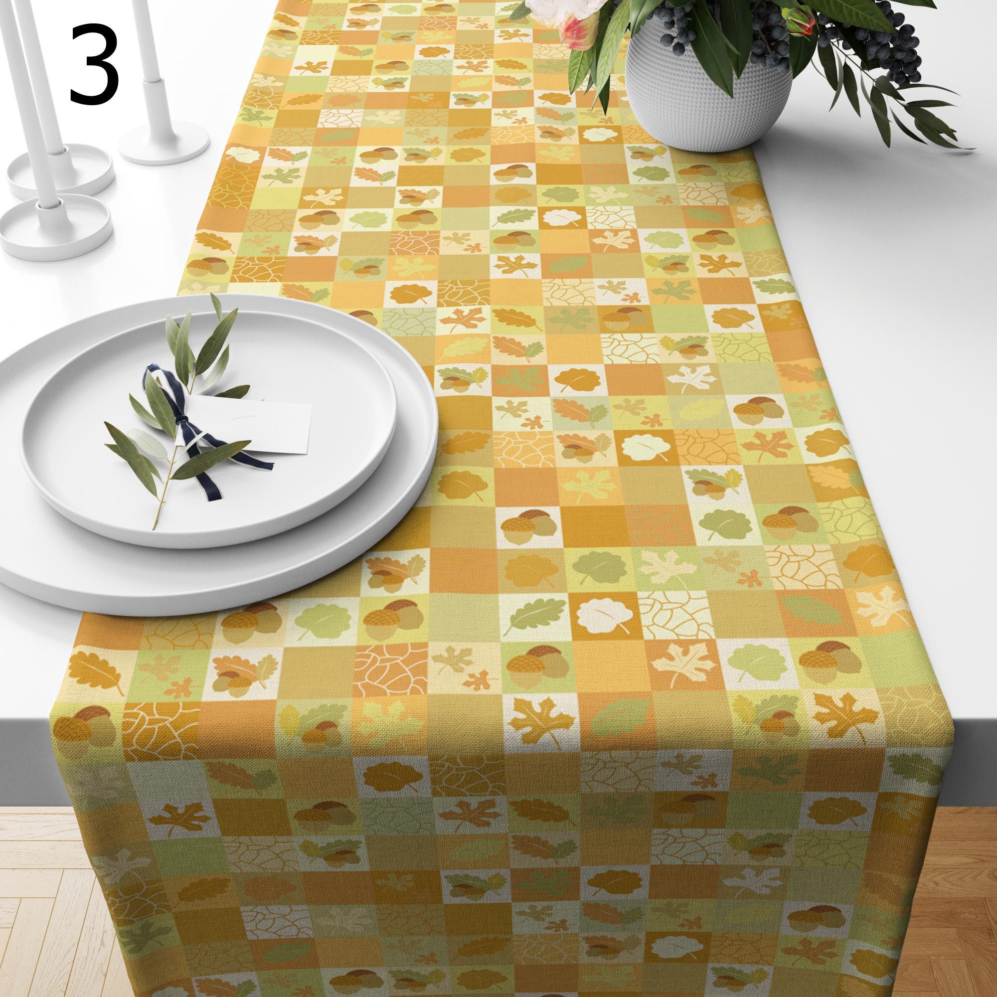 Fall Leaves Table Runner, Autumn Leaves Party Table Decor, Autumn Floral Style Table Runners, Thanksgiving Harvest Table Decors
