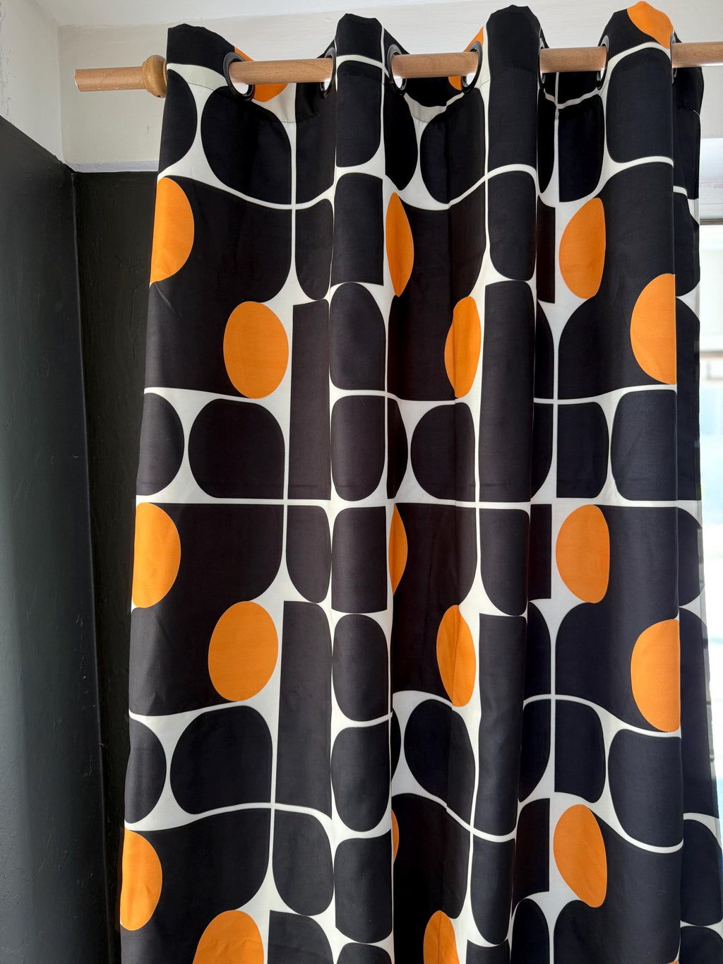 Retro Bauhaus Curtains, Mid Century Modern Curtain Panels, 70s Retro Window Curtain, MCM Style Living Room Curtain, 80s Bauhaus Curtains