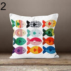 Nautical Pillow Cover, Decorative Fish Pillowcase, Beach Home Decor, Sea Life Cushion Cover, Nautical Summer Pillow Cover