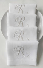 Letter Monogrammed Napkins, Personalized  Linen Napkins, Monogrammed Linen Napkins, Custom Linen Napkins
