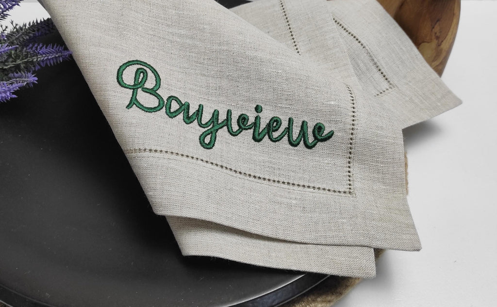 Name Embroidered Napkins, Wedding Monogrammed Napkins, Wedding Napkins, Personalized Linen Napkins with Name Embroidery, Family Linen Napkin