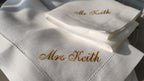 Embroidered Name Linen Dinner Napkins, Embroidered Napkin With Name, Monogrammed Linen Napkins, Wedding Custom Napkins, Personalized Napkins