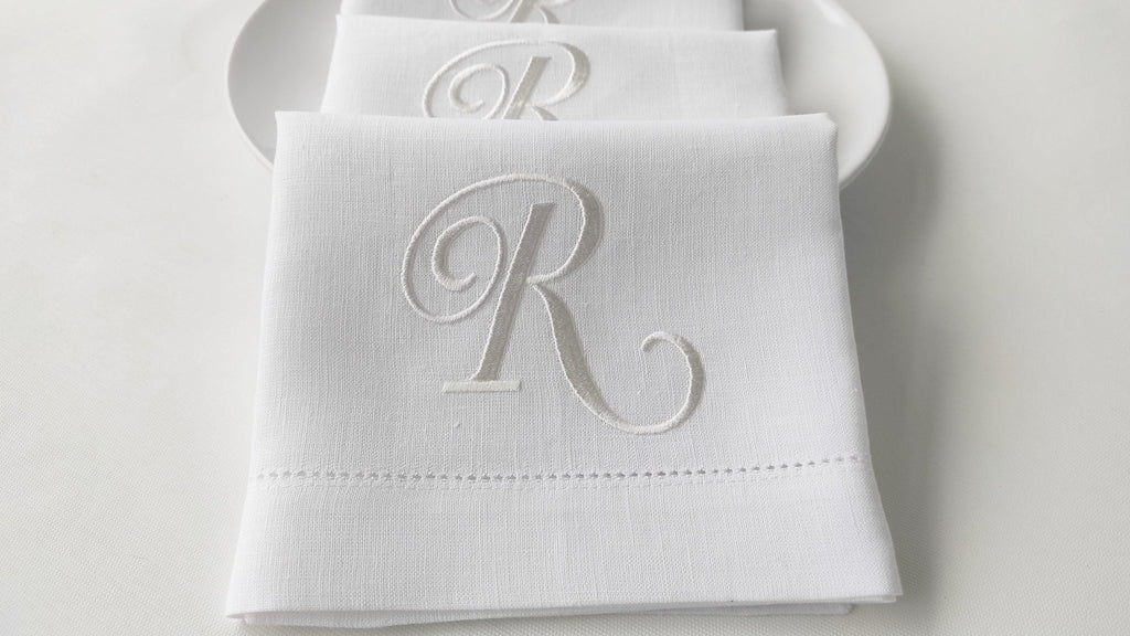Letter Monogrammed Napkins, Personalized  Linen Napkins, Monogrammed Linen Napkins, Custom Linen Napkins, Monogrammed Napkins