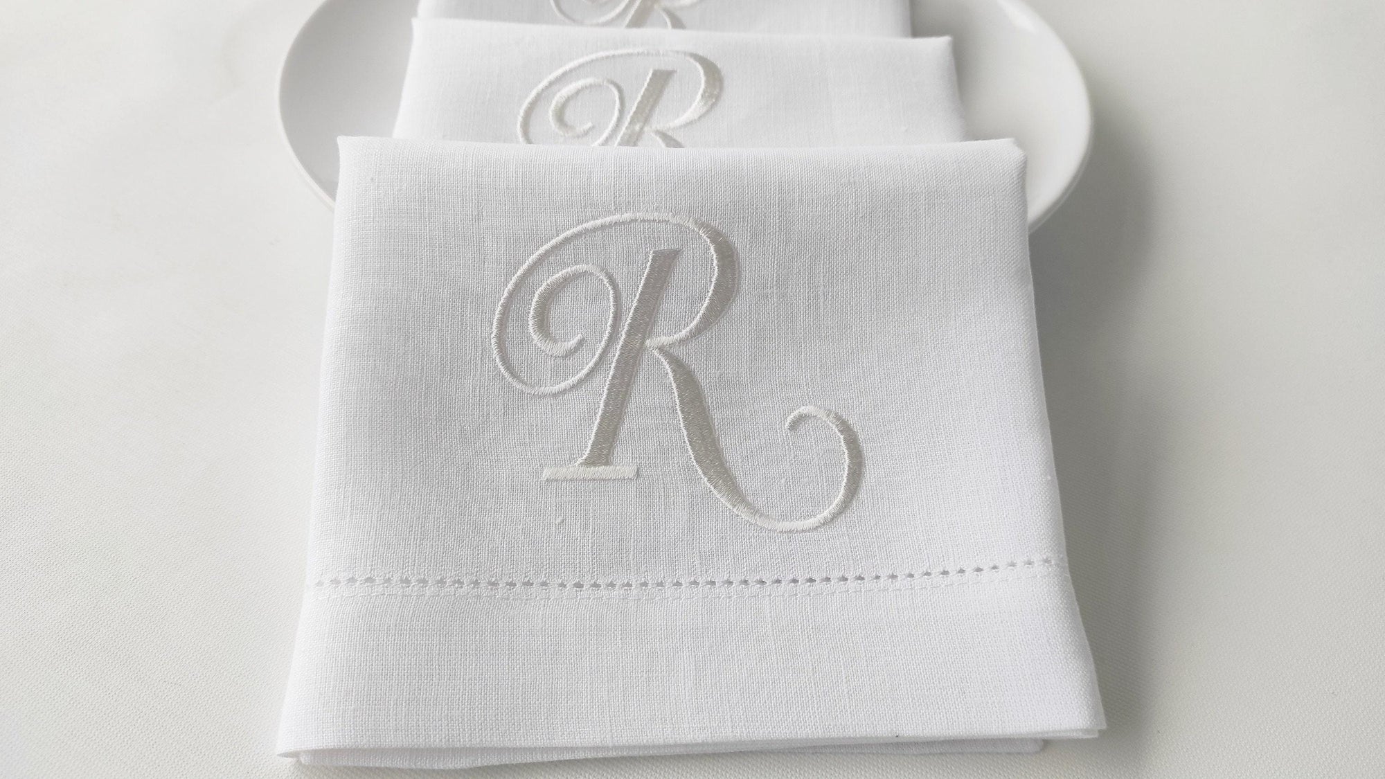 Letter Monogrammed Napkins, Personalized  Linen Napkins, Monogrammed Linen Napkins, Custom Linen Napkins, Monogrammed Napkins