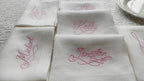Embroidered Linen Napkins, Custom Linen Napkins, Wedding Napkins, Personalized Linen Napkins with Name Embroidery, Family Linen Napkins