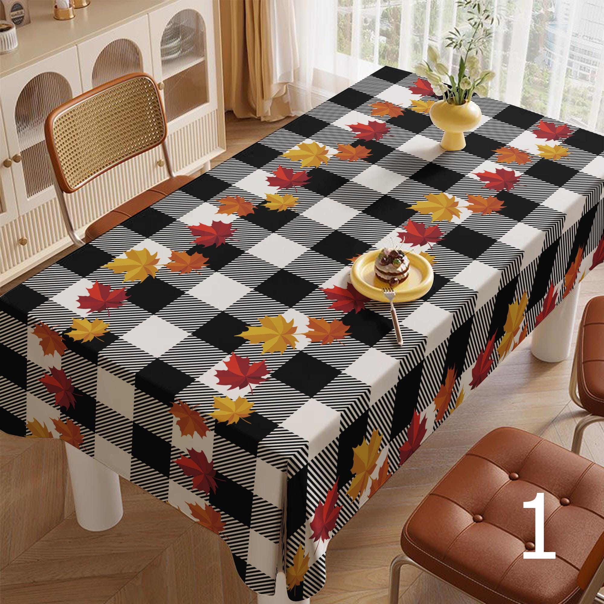 Autumn Leaf Tablecloth, Fall Maple Leaves Table Cover, Thanksgiving Table Linen, Harvest Season Tablecloths, Thanksgiving Dinner Table Decor