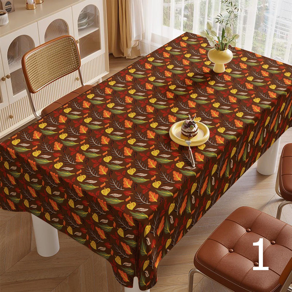 Thanksgiving Table Linen, Autumn Leaf Tablecloth, Fall Maple Leaves Table Cover, Harvest Season Tablecloths, Thanksgiving Dinner Table Decor