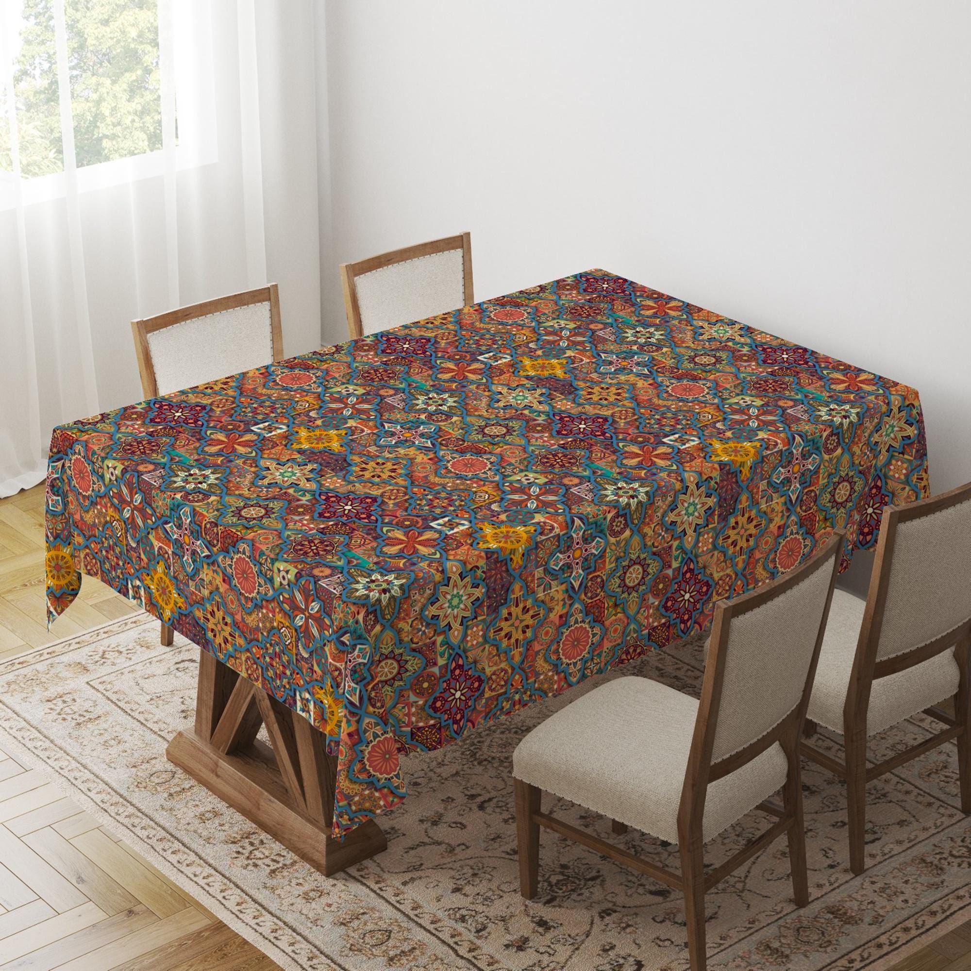 Floral Print Tablecloths, Flowers Cottagecore Kitchen Decor Tablecloths, Botanical Flowers Table Cloth Spring Floral Summer Table Cloth