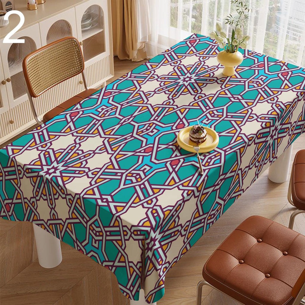Ramadan Tablecloths, Islamic Geometric Tablecloth, Muslim Table Covers, Islamic Decor Table Linens, Geometric Table Cloths