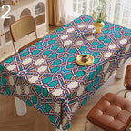 Ramadan Tablecloths, Islamic Geometric Tablecloth, Muslim Table Covers, Islamic Decor Table Linens, Geometric Table Cloths