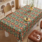 Retro Flower Table Cover, 60s 70s Boho Floral Kitchen Table Linens, Retro Floral Tablecloths, Mid Century Flower Print Table Cloths,