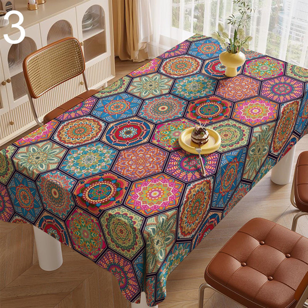 Ramadan Tablecloths, Islamic Geometric Tablecloth, Muslim Table Covers, Islamic Decor Table Linens, Geometric Table Cloths