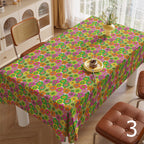Retro Floral Tablecloths, Mid Century Flower Print Table Cloths, Retro Flower Table Cover, 60s 70s Boho Floral Kitchen Table Linens