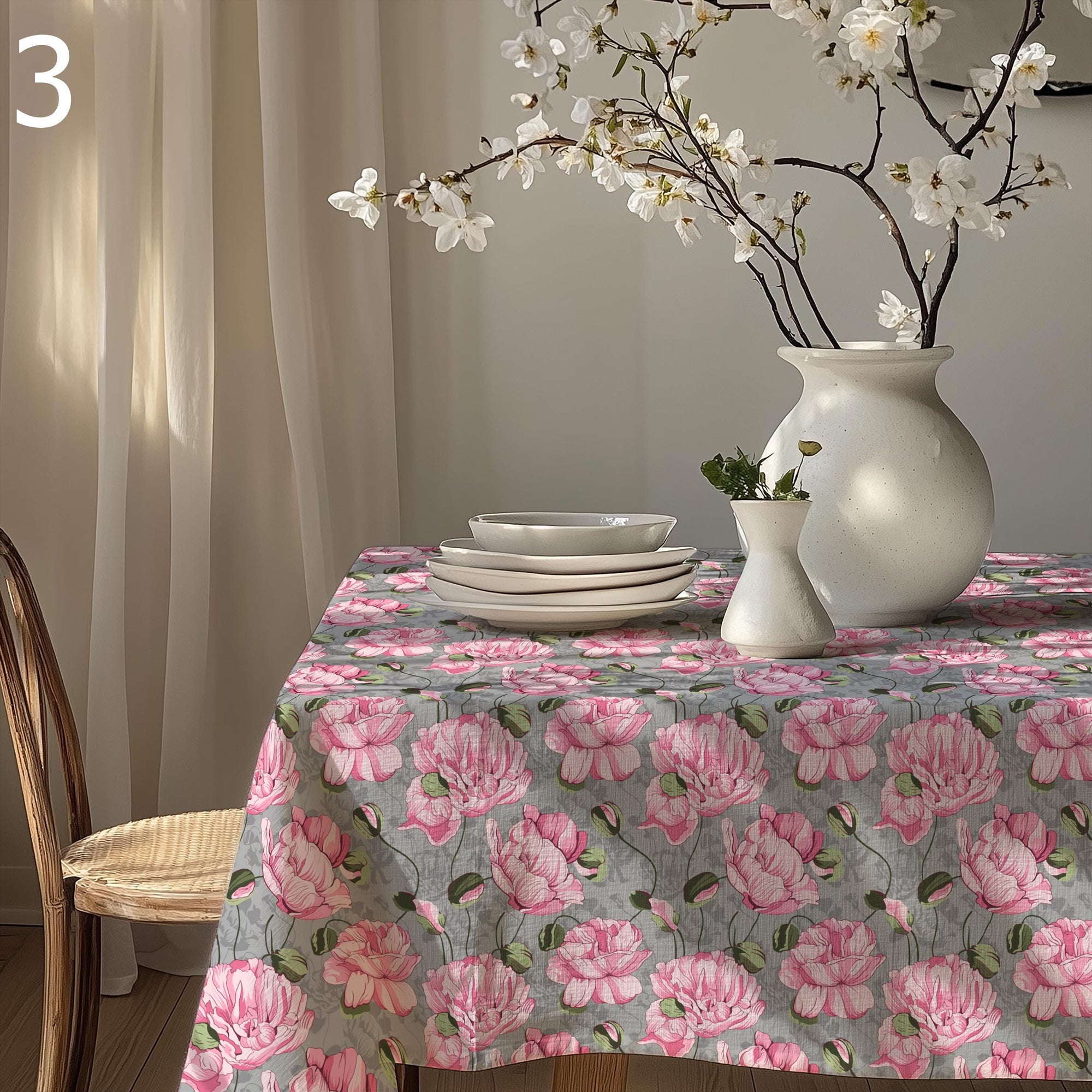 Floral Tablecloths, Flowers Cottagecore Kitchen Tablecloths, Flowers Table Cover, Floral Summer Table Linens, Flowers Print Tablecloth
