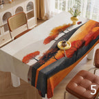 Multicolor Autumn Landscape Tablecloth, Fall Abstract Leaf Table Covers, Fall Landscape Tablecloth,  Thanksgiving Printed Tablecloths