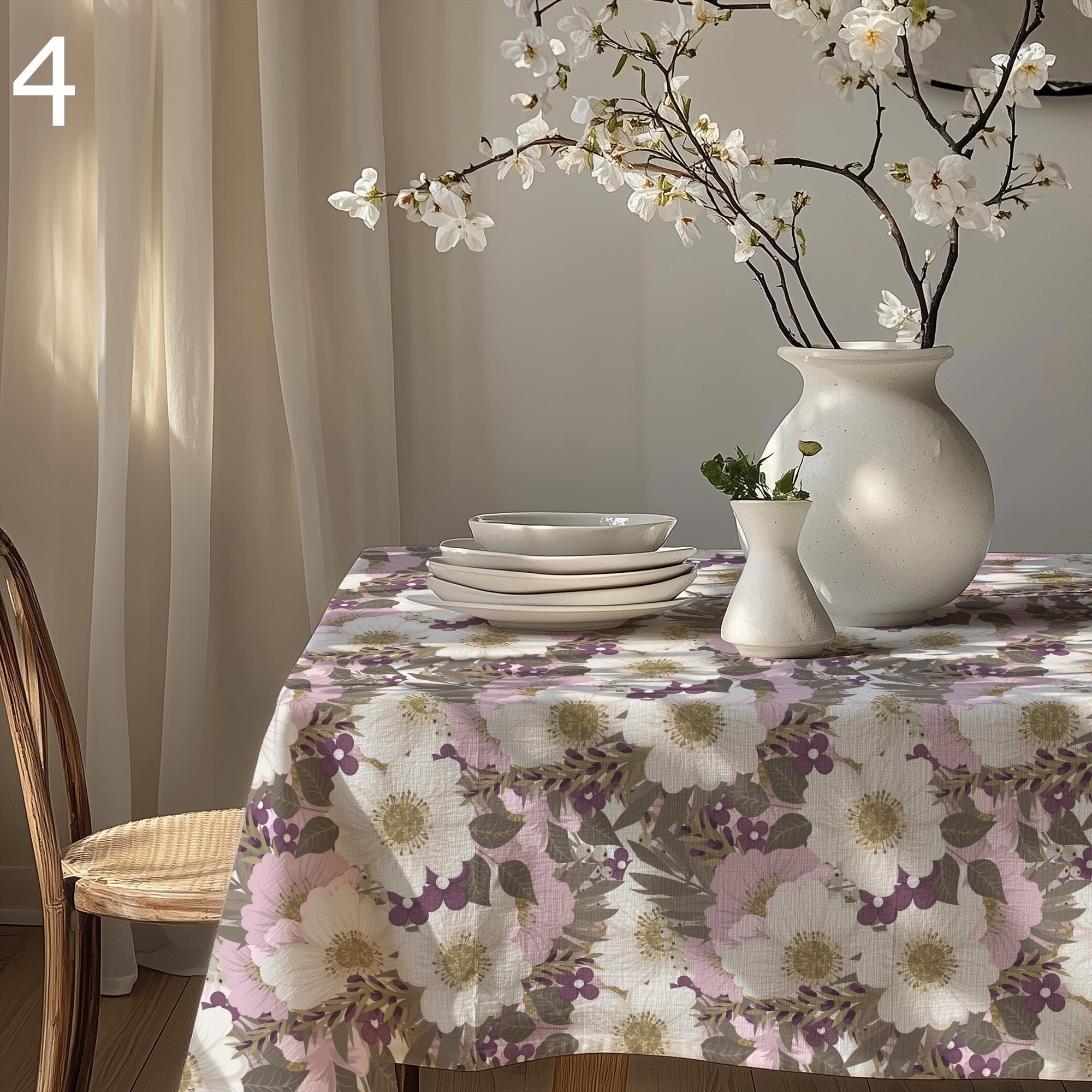 Floral Tablecloths, Flowers Cottagecore Kitchen Tablecloths, Flowers Table Cover, Floral Summer Table Linens, Flowers Print Tablecloth