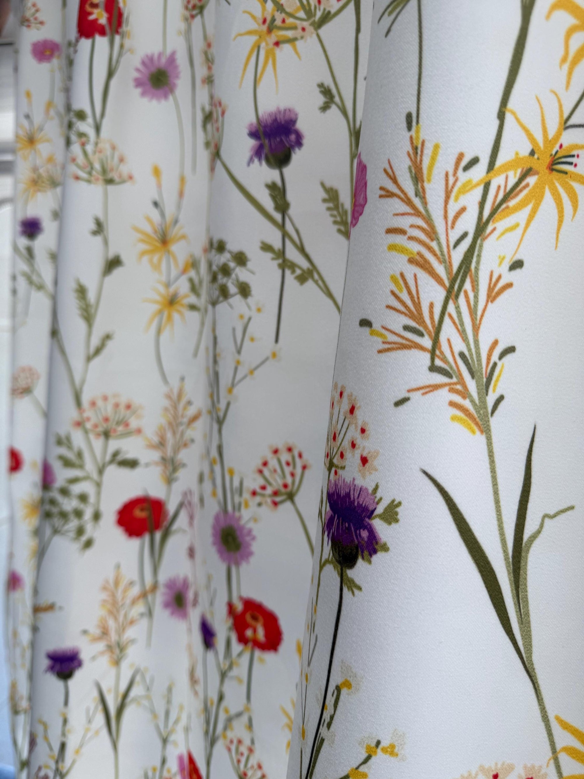 Floral Curtains, Vintage Style Floral Curtain, Farmhouse Wildflowers Curtain Panels, Floral Print Drapes, Wildflower Window Curtains