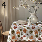 Fall Leaves Table Cloths, Autumn Floral Table Cover, Autumn Seasonal Table Decor, Fall Berries Kitchen Table Linens, Fall Party Decor