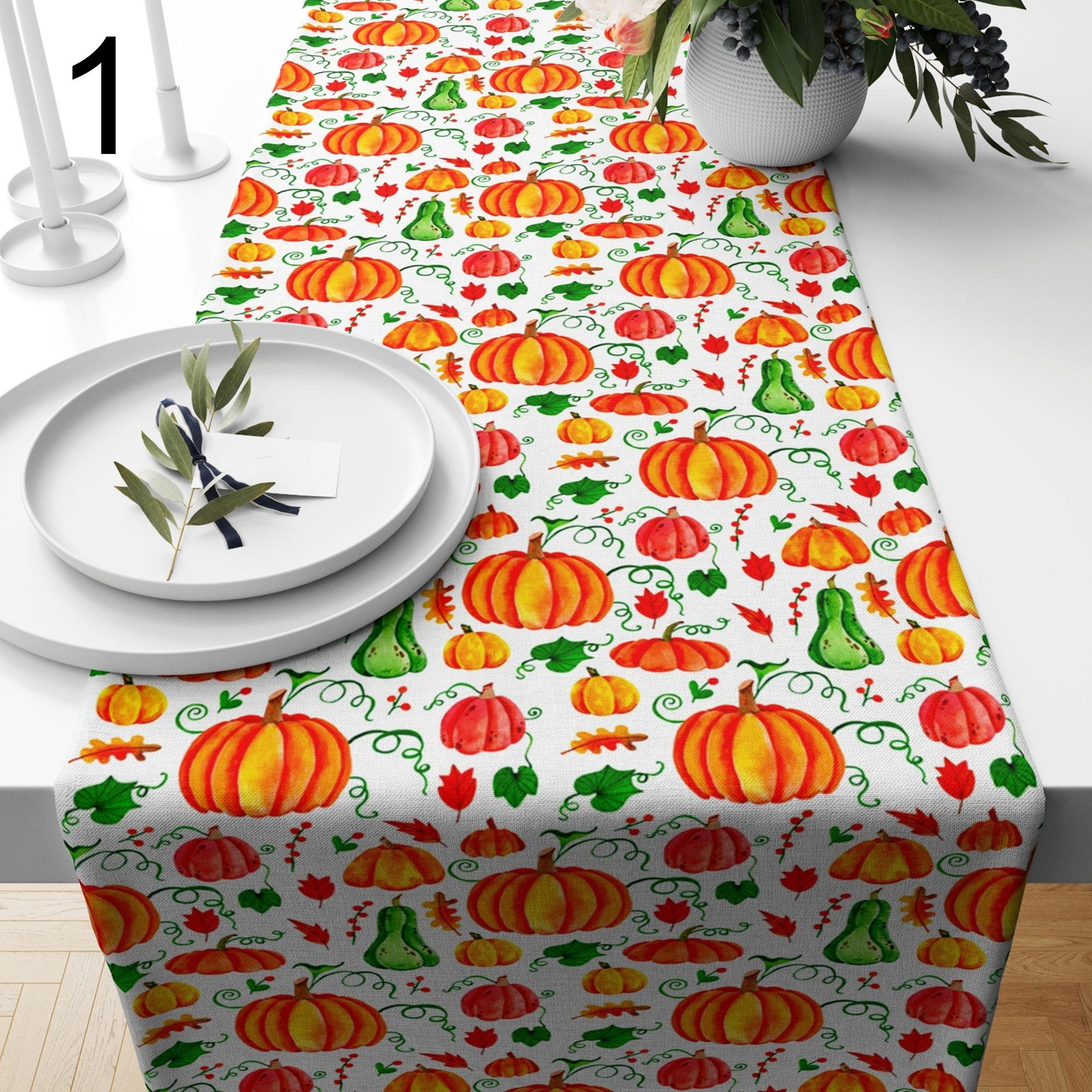 Thanksgiving Pumpkin Runners, Fall Pumpkin Table Runner, Autumn Table Runners, Seasonal Party Table Decor, Autumn Pumpkin Table Runners