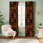 Ethnic Window Curtain Panels, African Mudcloth Curtain Panels, African Tribal Curtains, African Drapes, African Terracotta Printed Curtains