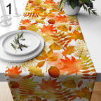 Fall Dry Leaves Table Runners, Fall Leaves Runner, Autumn Floral Table Decor, Autumn Seasonal Party Table Runner
