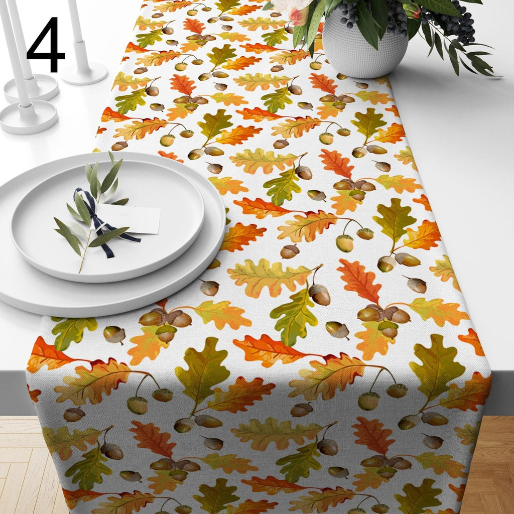 Fall Dry Leaves Table Runners, Fall Leaves Runner, Autumn Floral Table Decor, Autumn Seasonal Party Table Runner