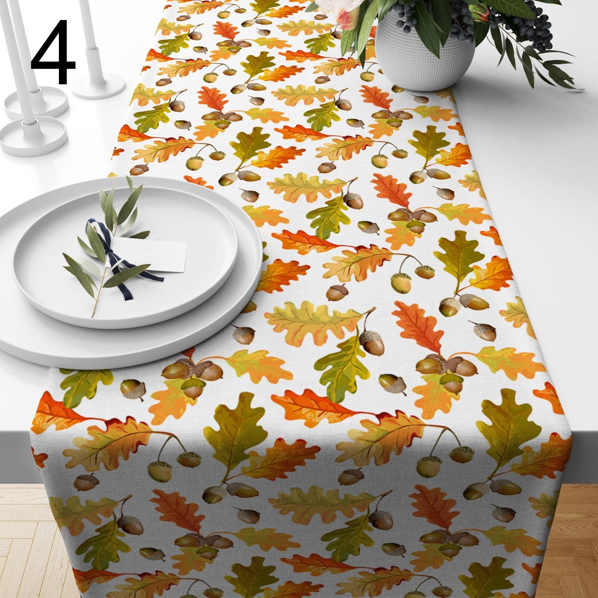 Fall Dry Leaves Table Runners, Fall Leaves Runner, Autumn Floral Table Decor, Autumn Seasonal Party Table Runner