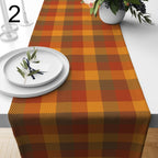 Thanksgiving Table Runners, Fall Leaves Runner, Autumn Plaid Table Decor, Autumn Seasonal Party Table Runner, Autumn Harvest Runners