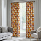 70s Groovy Curtains, Retro Grommet Curtains, Retro Blackout Curtain, Mid Century Curtain Panels, Retro Groovy Printed Curtain, Mcm Curtains