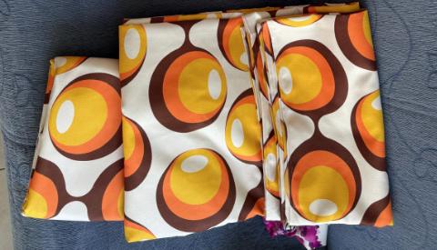 70s Groovy Curtains, Retro Grommet Curtains, Retro Blackout Curtain, Mid Century Curtain Panels, Retro Groovy Printed Curtain, Mcm Curtains