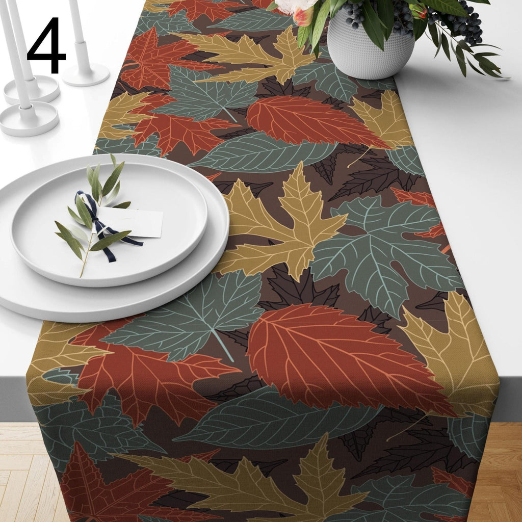 Maple Leaves Table Runners, Fall Leaves Runner, Autumn Maple Leaf Table Decor, Autumn Seasonal Orange Table Runner