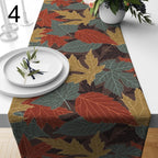 Maple Leaves Table Runners, Fall Leaves Runner, Autumn Maple Leaf Table Decor, Autumn Seasonal Orange Table Runner