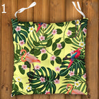 Tropical Chair Cushions, Parrot Seat Pads, Outdoor Patio Cushions, Leaf Print Chair Pads, Tropical Animals Seat Cushions