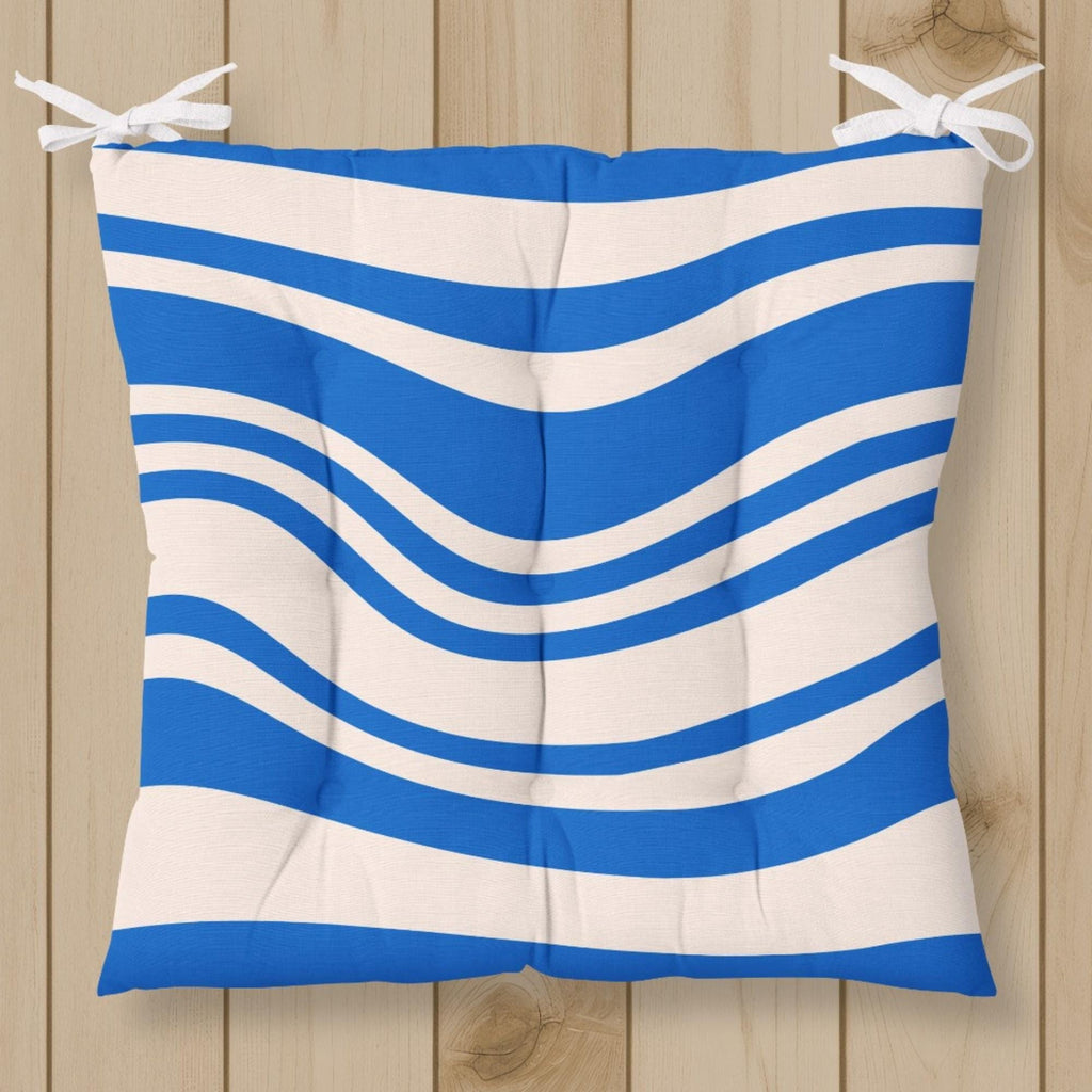 Nautical Square Chair Pad, Anchor Chair Cushion with Ties, Marine Chair Pads with Ties, Sailor Patio Chair Cushions, Summer Chair Cushions