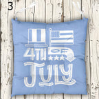 American Independence Day Chair Cushion With Ties, 4th July Tie-On Chair Pads, 4th July Seat Pads, Independence Day Chair Cushions