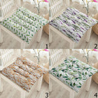 Botanical Chair Cushion, Green Leaves Chair Cushion with Ties, Garden Patio Square Chair Cushions, Square Green Leaf Chair Pads with Ties